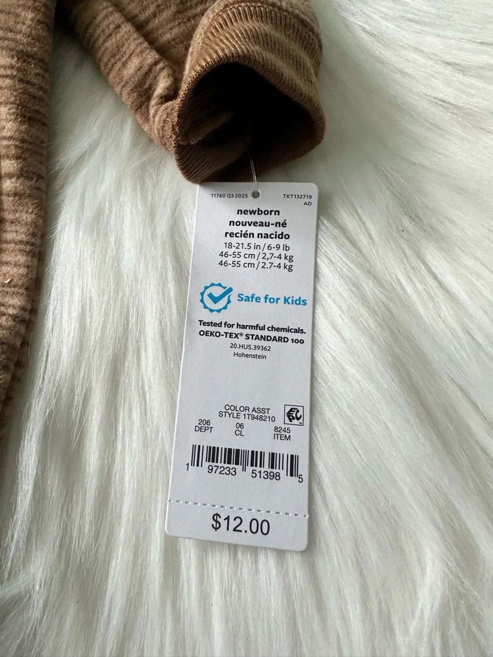 NWT Carter's Festive Reindeer Hooded Footie Size New Born